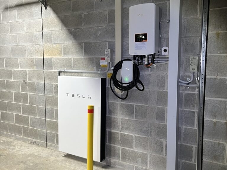 Tesla home battery and solar inverter installation