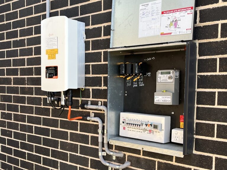 Residential solar inverter and electrical switchboard installation